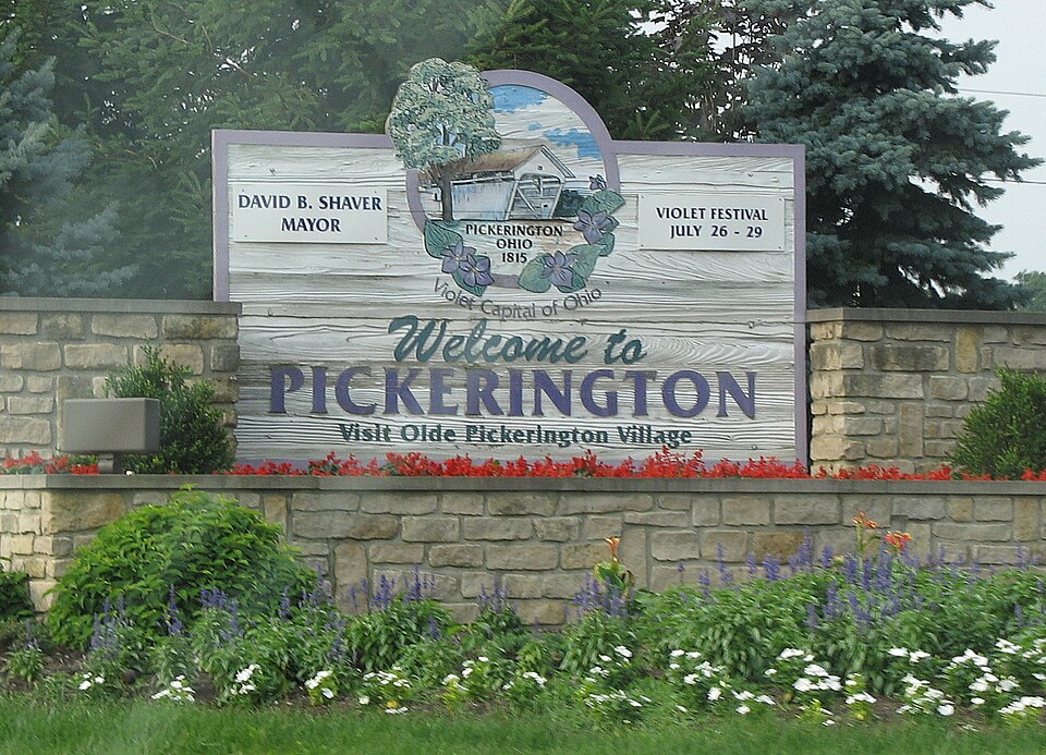 Welcome sign in Pickerington, Ohio